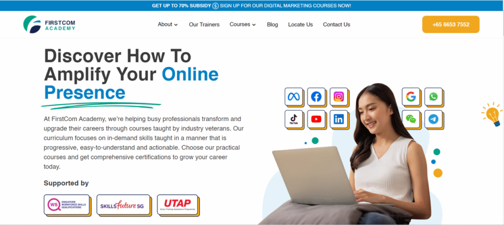 FirstCom Academy digital marketing training courses in Singapore