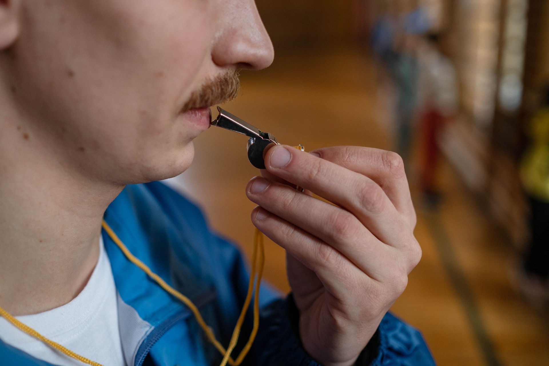 Person ready to blow a whistle, world cup and seo
