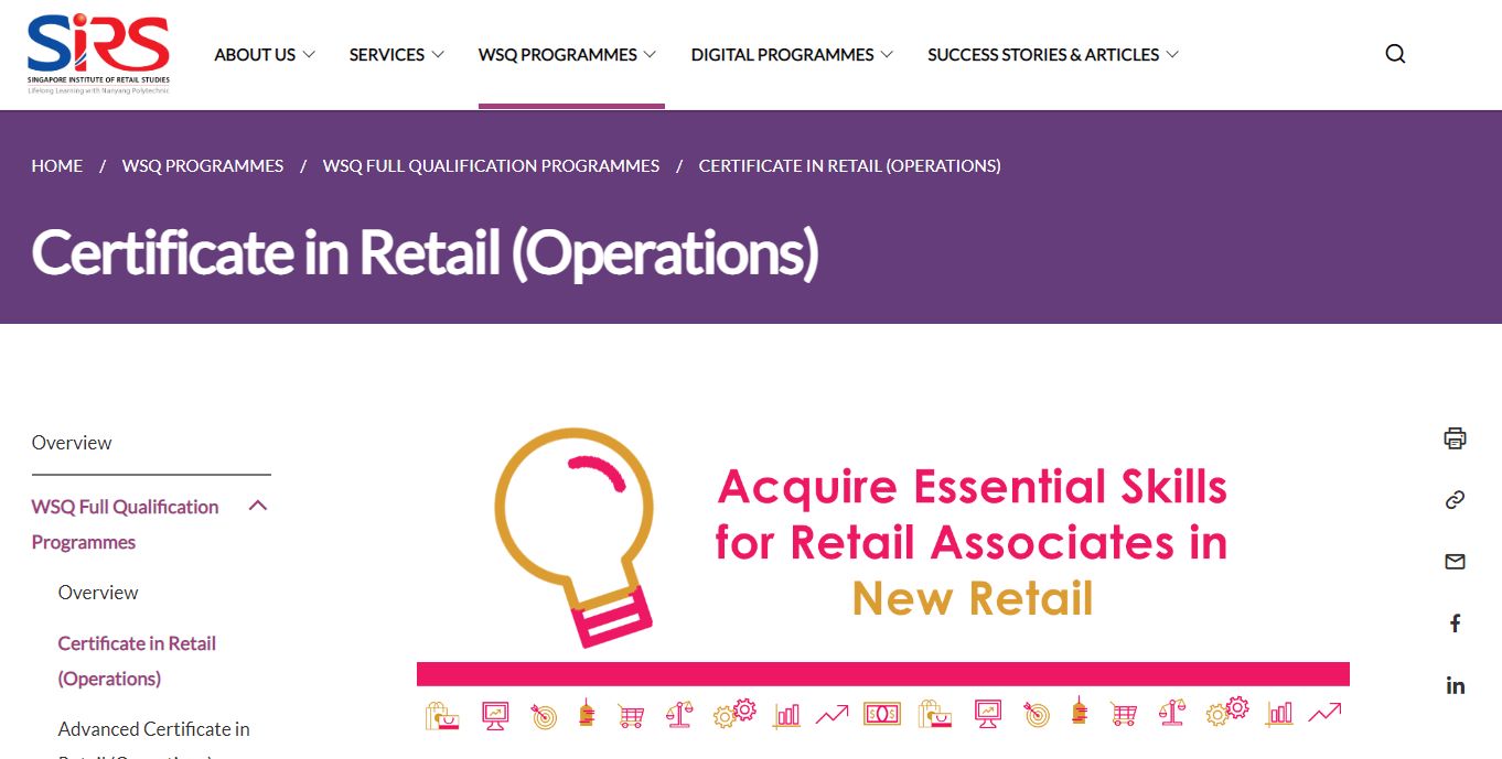 Retail training course SIRS: Certificate in Retail Operations