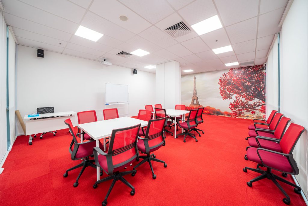 FirstCom Academy training room at Paya Lebar Training Centre, Paris Eiffel tower