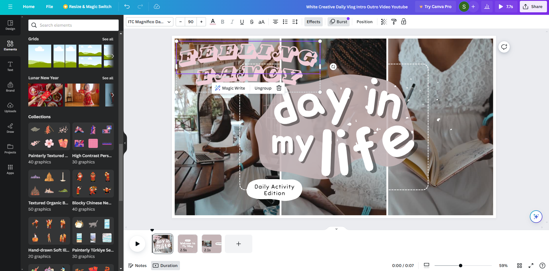 Screenshot of a Canva editing interface